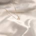 ELVORIA 18K Gold Plated Crown Necklace – 925 Sterling Silver