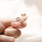 ELVORIA Glory Square Moissanite Stud Earrings 5mm – Platinum Plated 925 Sterling Silver (GRA Certified)