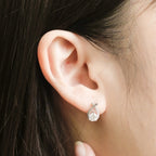 ELVORIA Morning Dew Moissanite Stud Earrings 5mm – Platinum Plated 925 Sterling Silver (GRA Certified)