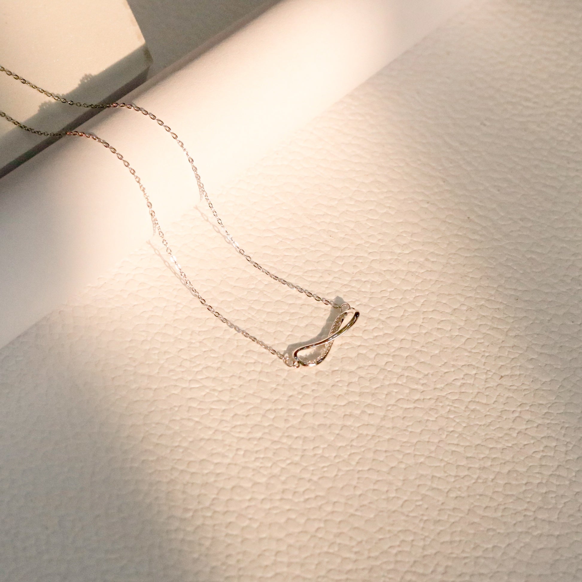 ELVORIA Infinity Love Necklace – 18K Rose Gold & Platinum Plated 925 Sterling Silver