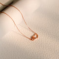 ELVORIA Soulmate Heart Necklace – 18K Rose Gold & Platinum Plated 925 Sterling Silver