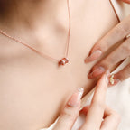 ELVORIA Longing Necklace – 18K Rose Gold & Platinum Plated 925 Sterling Silver