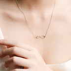 ELVORIA Infinity Love Necklace – 18K Rose Gold & Platinum Plated 925 Sterling Silver