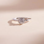 ELVORIA 5mm Moissanite Ring GRA ELVDA104 – Platinum Plated 925 Sterling Silver (Adjustable)