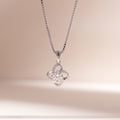 ELVORIA Moissanite Four Leaf Clover Necklace 5mm GRA – 925 Sterling Silver