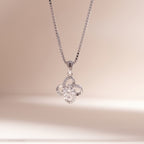ELVORIA Moissanite Four Leaf Clover Necklace 5mm GRA – 925 Sterling Silver