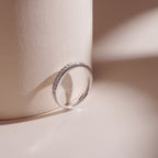 ELVORIA GRA Certified Moissanite Ring – Platinum Plated 925 Sterling Silver (Adjustable)