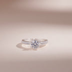 ELVORIA 6mm Moissanite Engagement Ring GRA ELVDA24 – 925 Sterling Silver