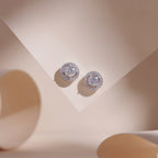 ELVORIA Moissanite Stud Earrings 5mm – Platinum Plated 925 Sterling Silver (GRA Certified)