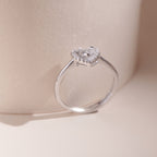 ELVORIA 4mm Moissanite Ring GRA ELVDA94 – Platinum Plated 925 Sterling Silver (Adjustable)