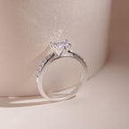 ELVORIA 6mm Moissanite Engagement Ring GRA ELVDA24 – 925 Sterling Silver