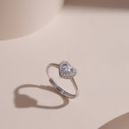 ELVORIA 4mm Moissanite Ring GRA ELVDA94 – Platinum Plated 925 Sterling Silver (Adjustable)