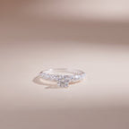 ELVORIA 5mm Moissanite Ring GRA ELVDA59 – Platinum Plated 925 Sterling Silver