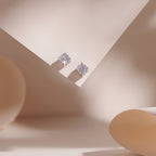 ELVORIA 5mm Moissanite Stud Earrings GRA – Platinum Plated 925 Sterling Silver