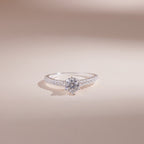 ELVORIA 5mm Moissanite Ring GRA ELVDA52 – Platinum Plated 925 Sterling Silver