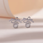 ELVORIA Bow Moissanite Stud Earrings 5mm – Platinum Plated 925 Sterling Silver (GRA Certified)