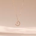 ELVORIA 18K Gold Plated Moon Necklace – 925 Sterling Silver