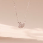 ELVORIA Swan Necklace – Platinum Plated 925 Sterling Silver