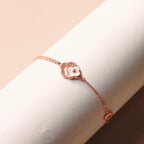 ELVORIA 18K Rose Gold Plated Four Leaf Clover Bracelet – 925 Sterling Silver