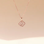 ELVORIA 18K Rose Gold Plated Clover Necklace – 925 Sterling Silver