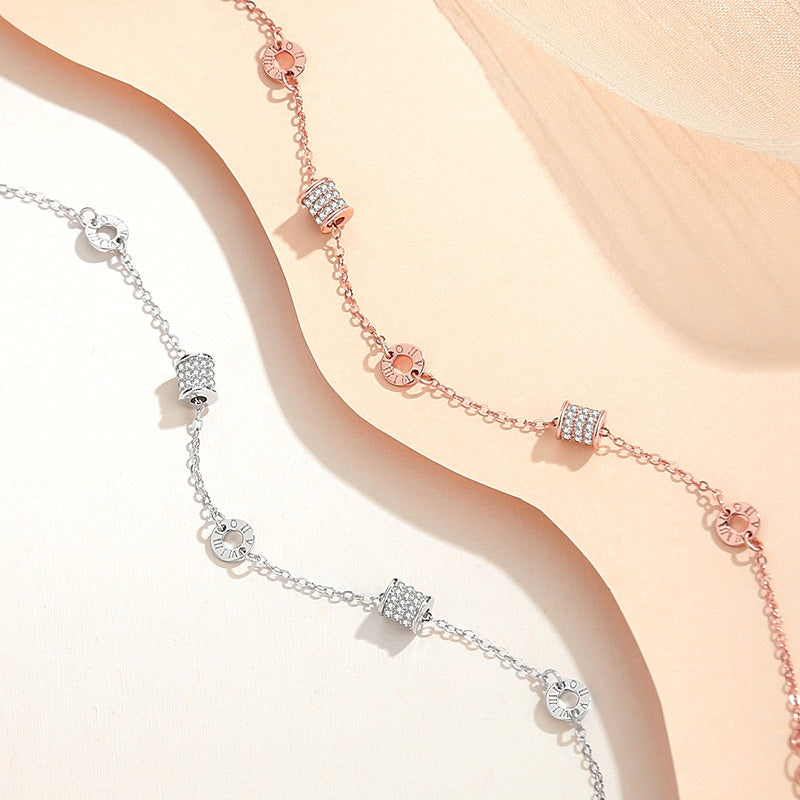 ELVORIA Glamour Bracelet – Rose Gold & Platinum Plated 925 Sterling Silver