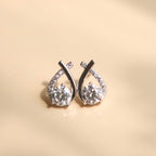 ELVORIA Morning Dew Moissanite Stud Earrings 5mm – Platinum Plated 925 Sterling Silver (GRA Certified)