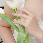 ELVORIA 6.5mm Moissanite Ring GRA ELVDA85 – Platinum Plated 925 Sterling Silver