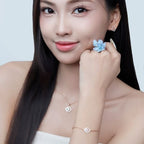 ELVORIA 18K Rose Gold Plated Four Leaf Clover Bracelet – 925 Sterling Silver