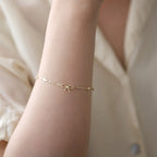 ELVORIA Marysol Bow Bracelet – 18K Gold Plated 925 Sterling Silver