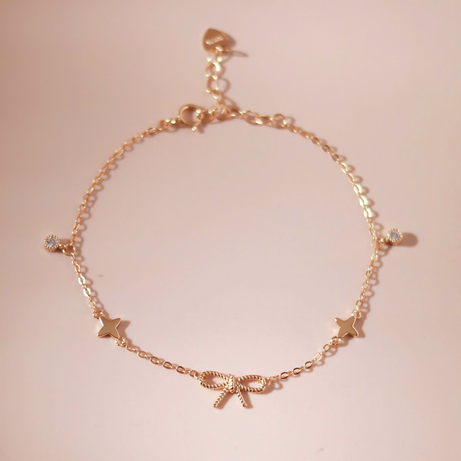 ELVORIA Marysol Bow Bracelet – 18K Gold Plated 925 Sterling Silver