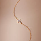 ELVORIA Elise Cross Bracelet – 18K Gold Plated 925 Sterling Silver