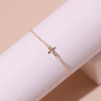 ELVORIA Elise Cross Bracelet – 18K Gold Plated 925 Sterling Silver