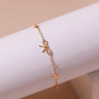 ELVORIA Marysol Bow Bracelet – 18K Gold Plated 925 Sterling Silver