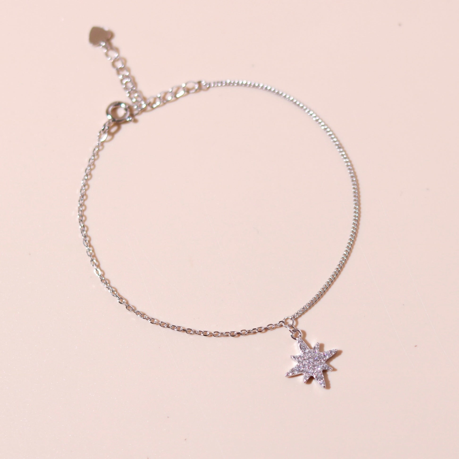 ELVORIA Eira Snowflake Bracelet – Rose Gold & Platinum Plated 925 Sterling Silver