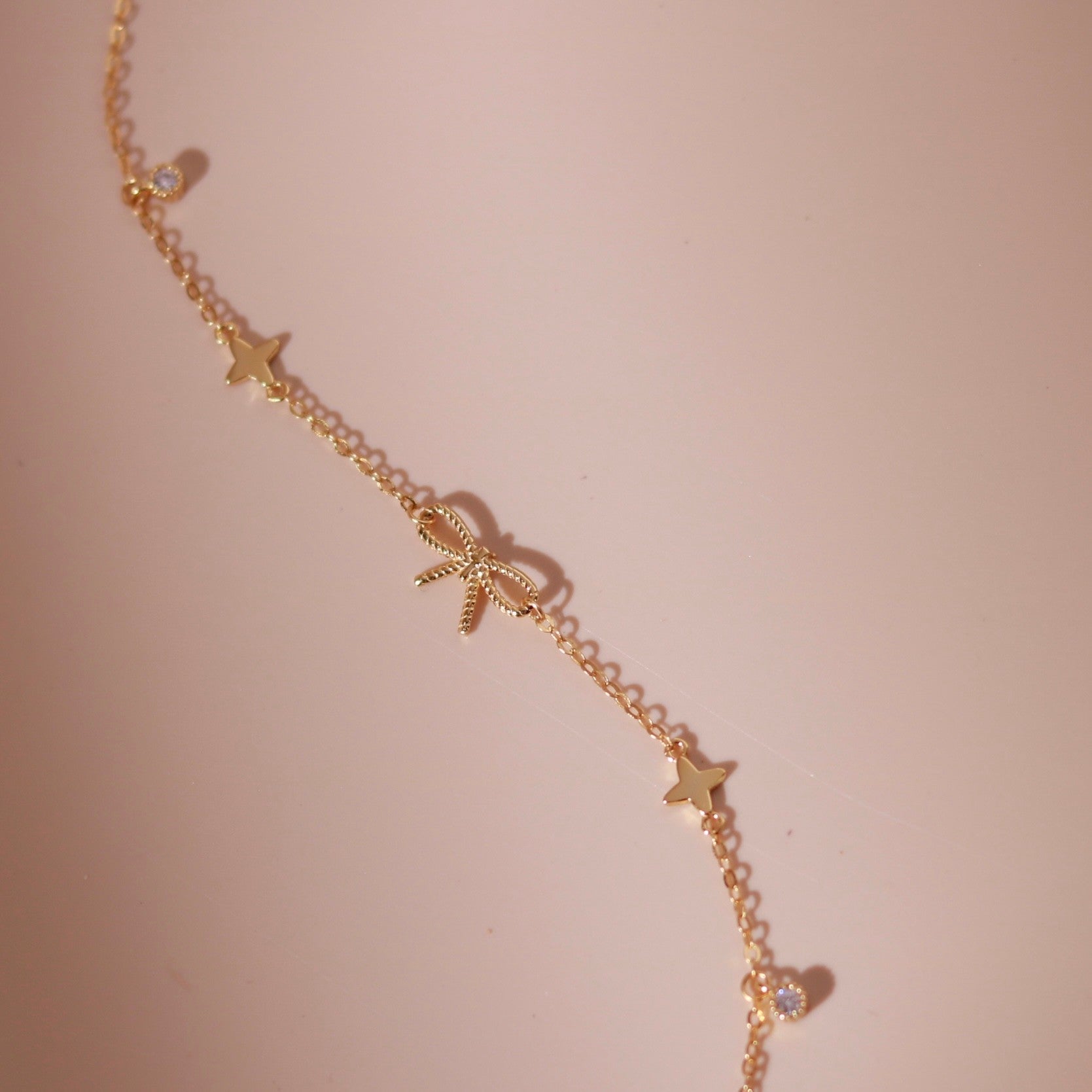 ELVORIA Marysol Bow Bracelet – 18K Gold Plated 925 Sterling Silver