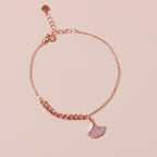 ELVORIA Ginkgo Leaf Bracelet – Rose Gold & Platinum Plated 925 Sterling Silver