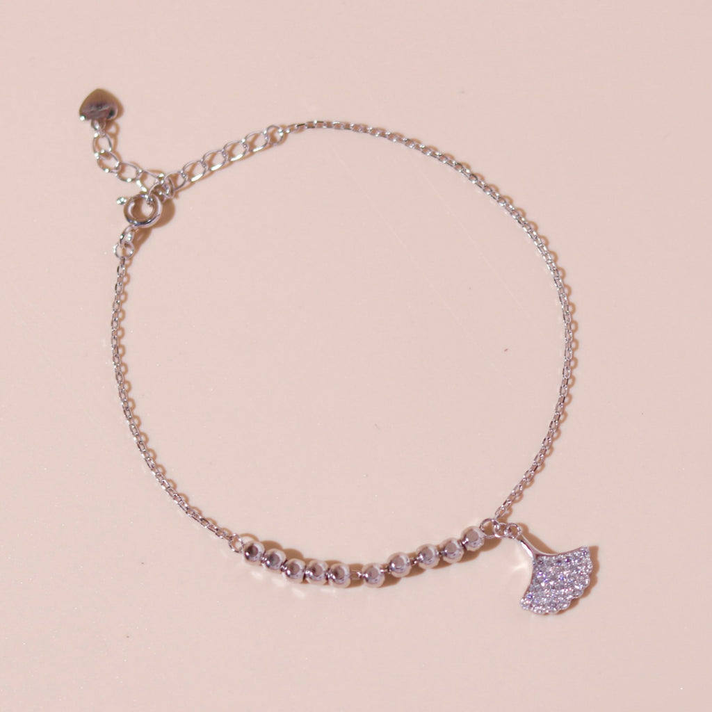 ELVORIA Ginkgo Leaf Bracelet – Rose Gold & Platinum Plated 925 Sterling Silver