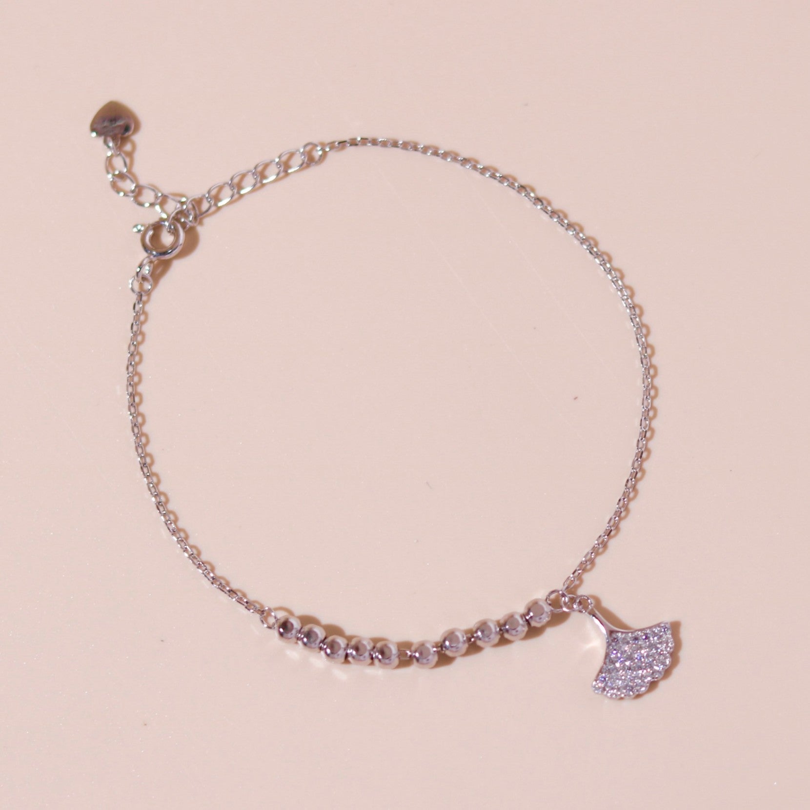 ELVORIA Ginkgo Leaf Bracelet – Rose Gold & Platinum Plated 925 Sterling Silver