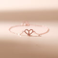 ELVORIA Narci Open Heart Bracelet – Rose Gold & Platinum Plated 925 Sterling Silver