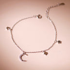 ELVORIA Luna Moon Bracelet – Rose Gold & Platinum Plated 925 Sterling Silver