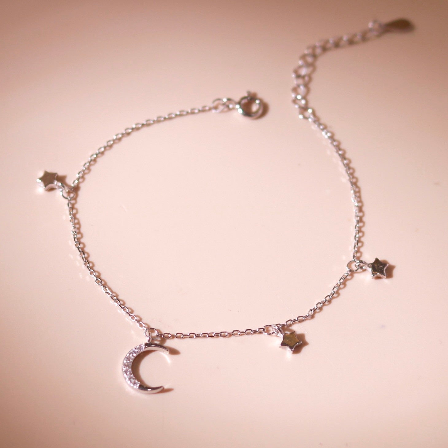 ELVORIA Luna Moon Bracelet – Rose Gold & Platinum Plated 925 Sterling Silver