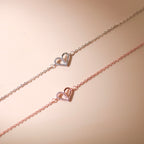 ELVORIA Narci Open Heart Bracelet – Rose Gold & Platinum Plated 925 Sterling Silver