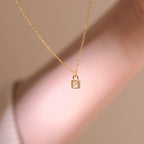 ELVORIA Mystery Lock Necklace – 18K Gold Plated 925 Sterling Silver