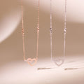 ELVORIA Sweetie Heart Necklace – 18K Rose Gold & Platinum Plated 925 Sterling Silver