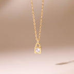 ELVORIA Mystery Lock Necklace – 18K Gold Plated 925 Sterling Silver