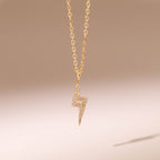 ELVORIA Lightning Necklace – 18K Gold Plated 925 Sterling Silver