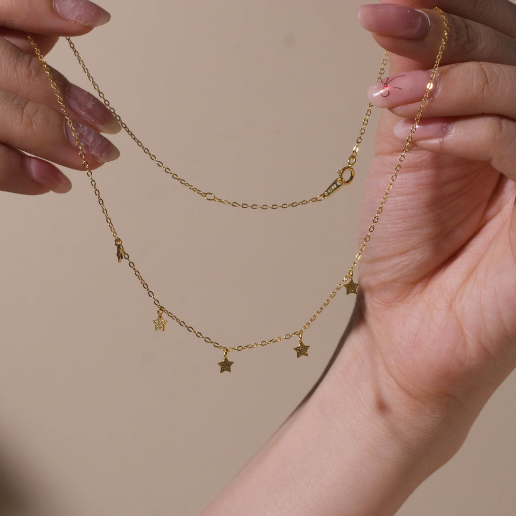 ELVORIA Morri Star Necklace – 18K Gold Plated 925 Sterling Silver