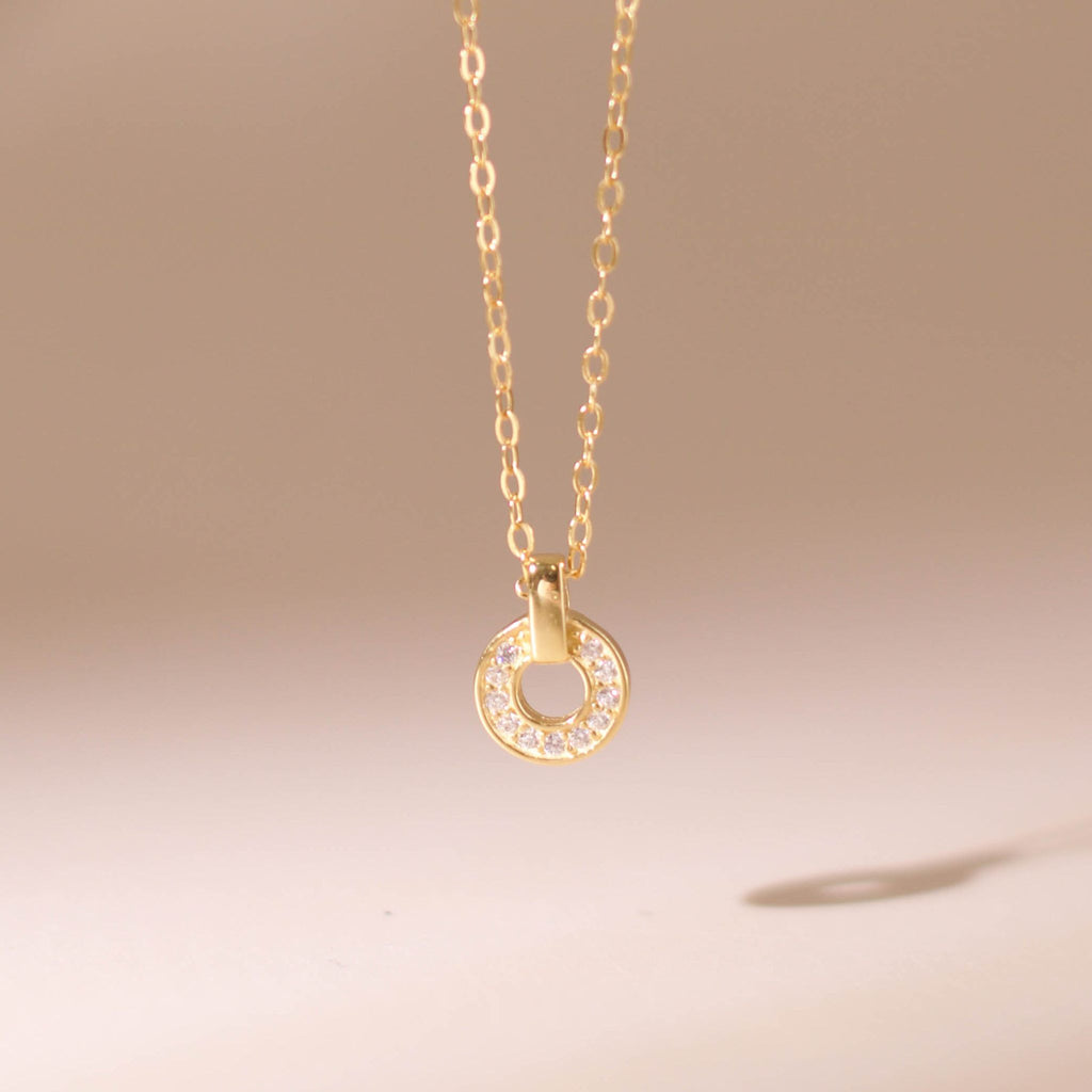 ELVORIA Maris Open Circle Necklace – 18K Gold Plated 925 Sterling Silver