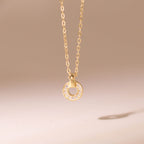 ELVORIA Maris Open Circle Necklace – 18K Gold Plated 925 Sterling Silver