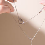 ELVORIA Sweetie Heart Necklace – 18K Rose Gold & Platinum Plated 925 Sterling Silver